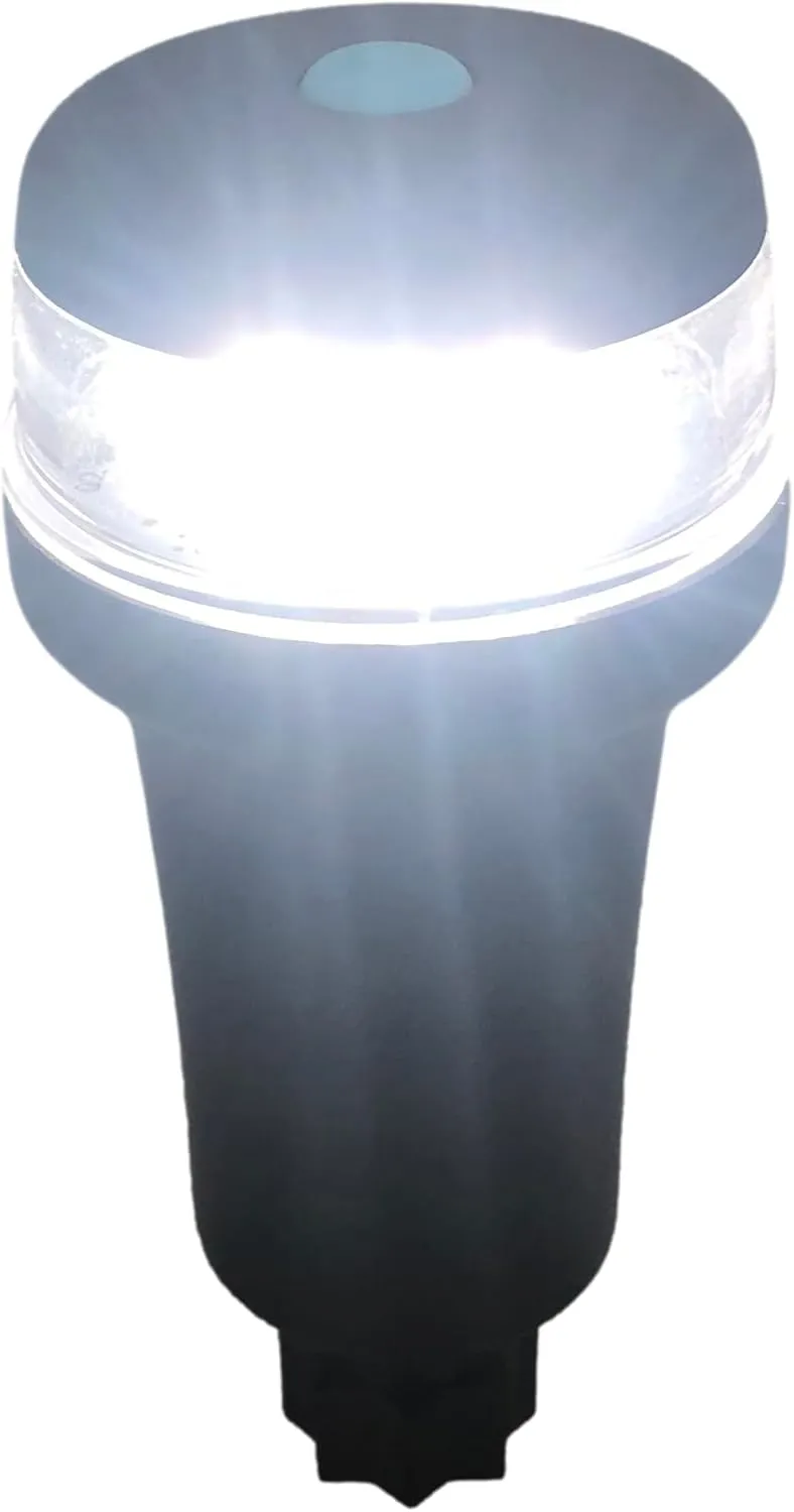 Pactrade Marine Navigation Lights for Boats LED - White Battery Powered Nav Lights for Boats - Surface Mounts (Curved), Fixed Base, 2-Mode Operation - 1NM Waterproof