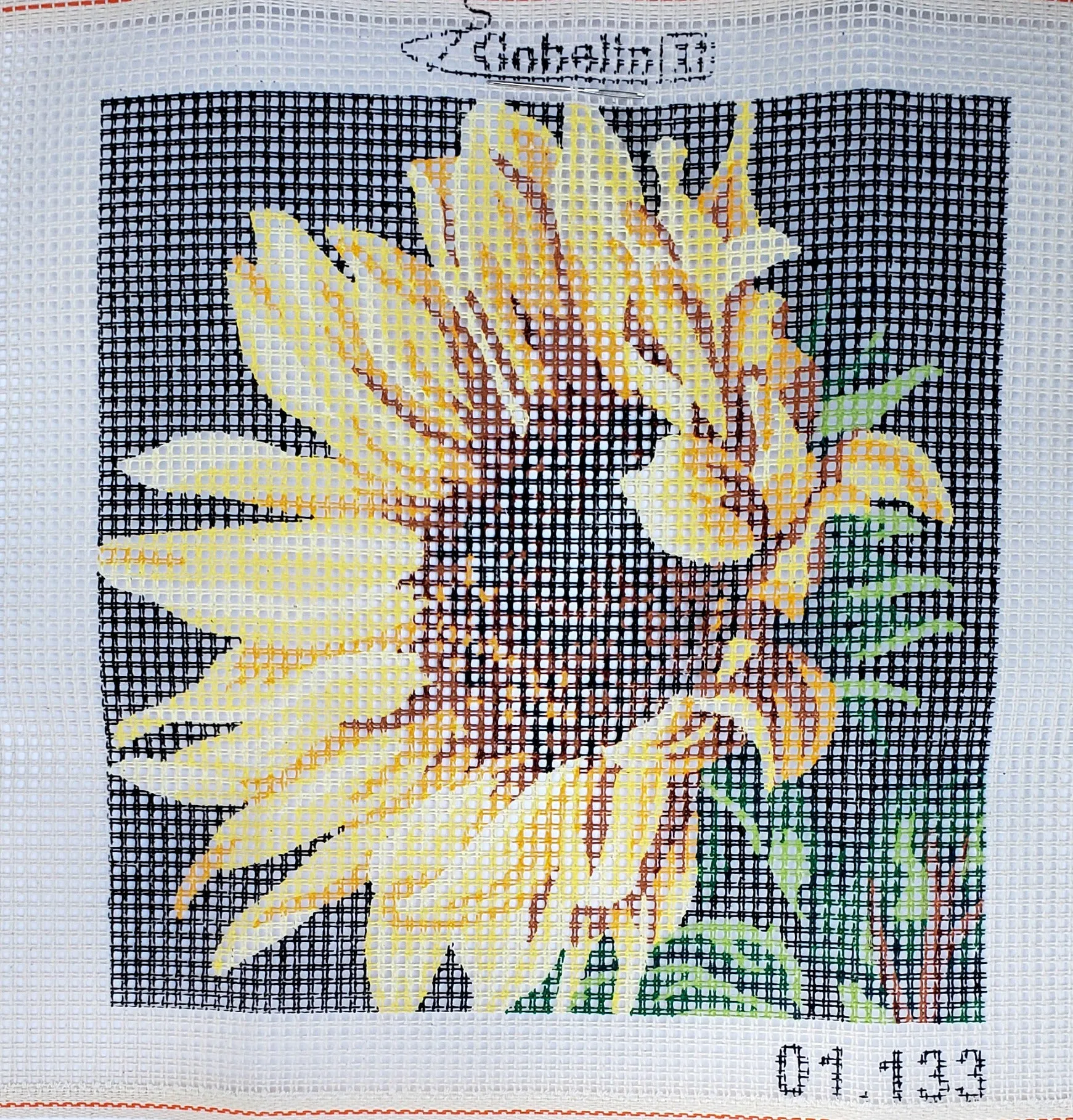 Painted canvas Cushion Cross Stitch Kit "Flower" (18"x18") 01.133 by GobelinL