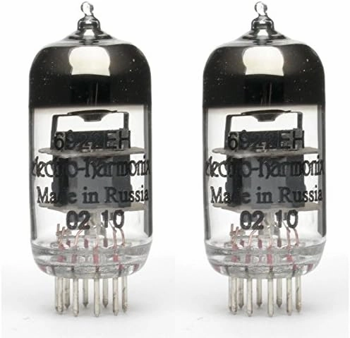 Pair of Electro-Harmonix 6922 EH Preamp Vacuum Tubes for Guitar, Bass, Keyboard, All - Black - Tube Amplifier