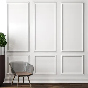 Pangda 3 Set Peel and Stick Wall Molding Kit, Premade Accent Molding Wainscoting Panel for Interior Wall Moulding Decor, Ready to Assemble Wainscoting Accent Panel (54 x 24 in)