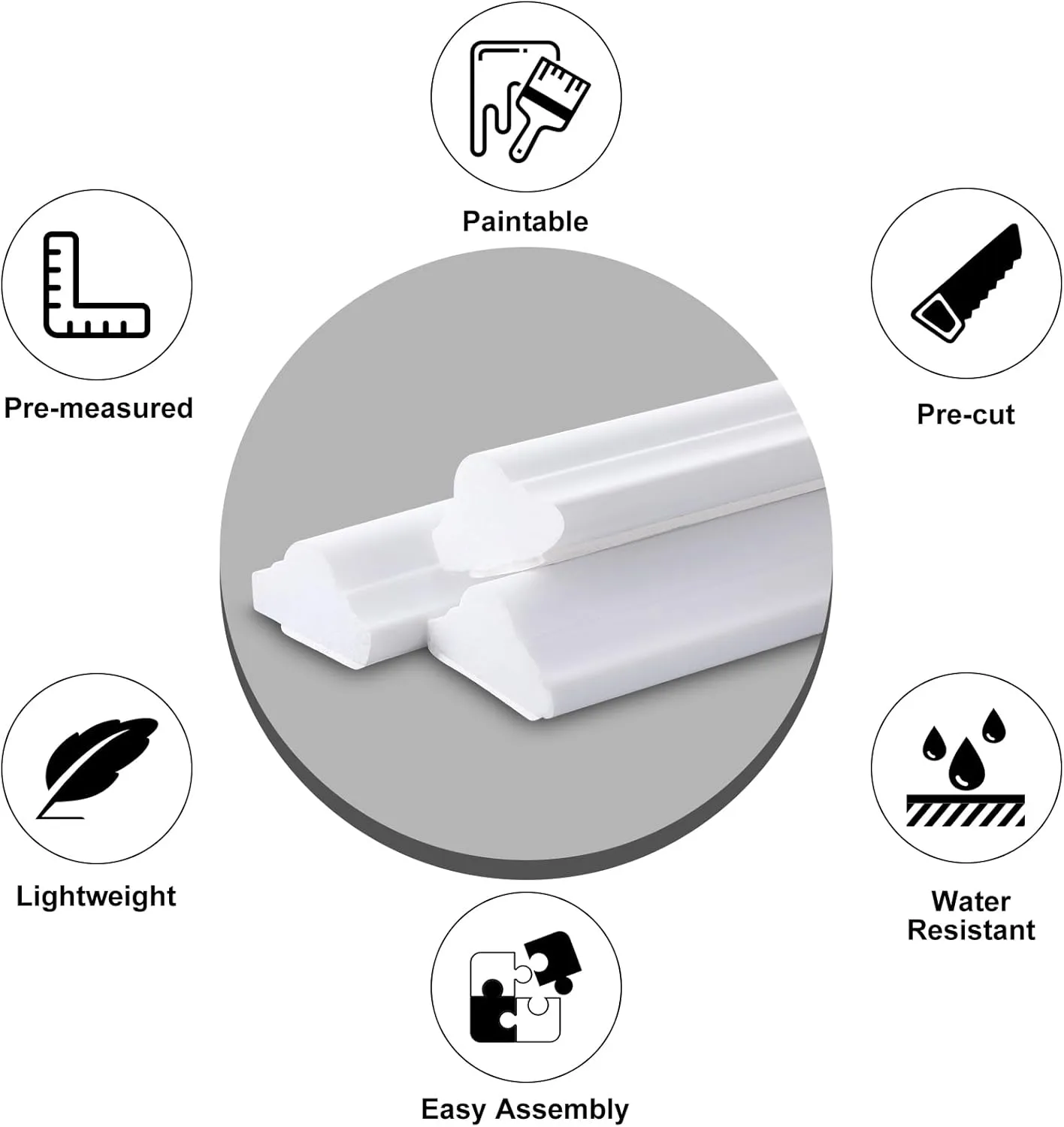 Pangda 3 Set Peel and Stick Wall Molding Kit, Premade Accent Molding Wainscoting Panel for Interior Wall Moulding Decor, Ready to Assemble Wainscoting Accent Panel (54 x 24 in)