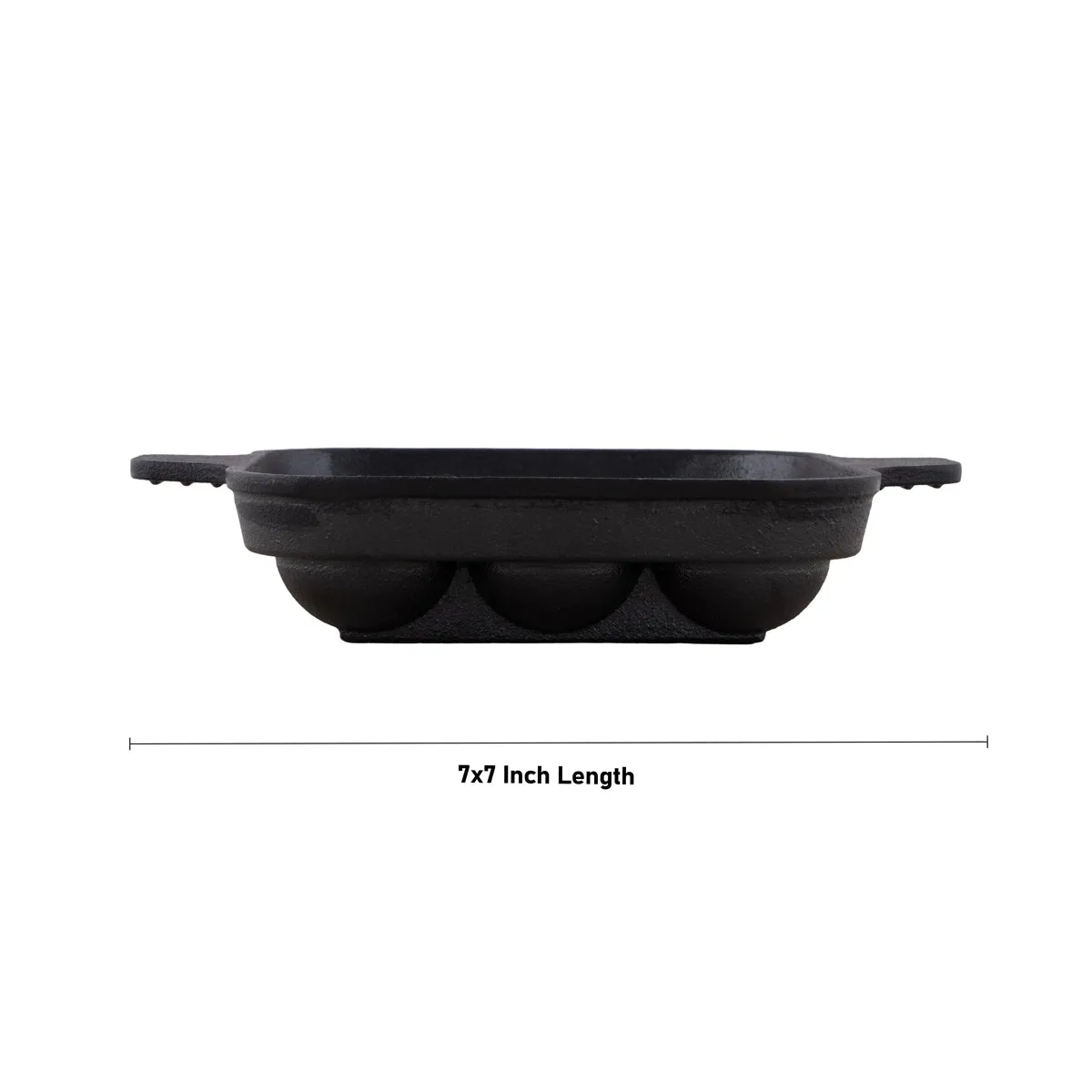 Paniyaram Pan - 7 Inches | Square Shape Cast Iron Pan/ Unniyappam Pan for Home/ 1.495 Kgs Approx