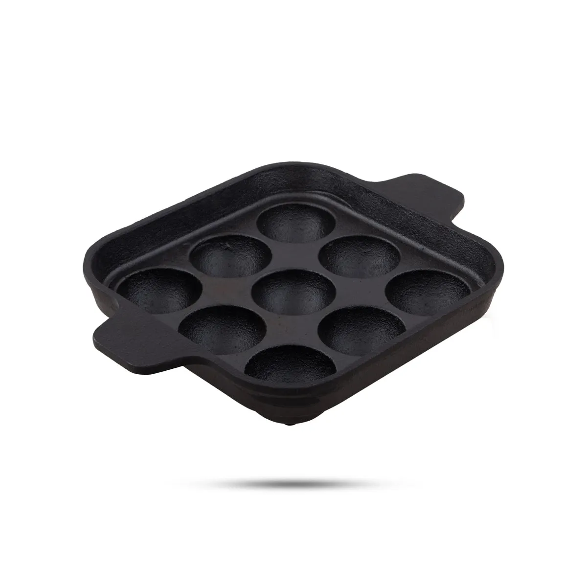 Paniyaram Pan - 7 Inches | Square Shape Cast Iron Pan/ Unniyappam Pan for Home/ 1.495 Kgs Approx