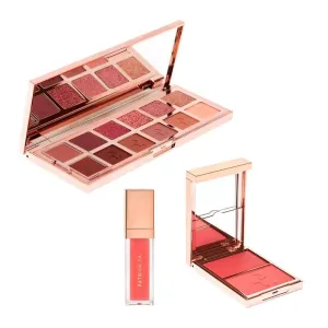 PATRICK TA Rosy Radiance Set - Major Dimension II Rose Eyeshadow Palette, Major Headlines Double-take Crème and Powder Blush duo, and Major Volume Plumping Gloss