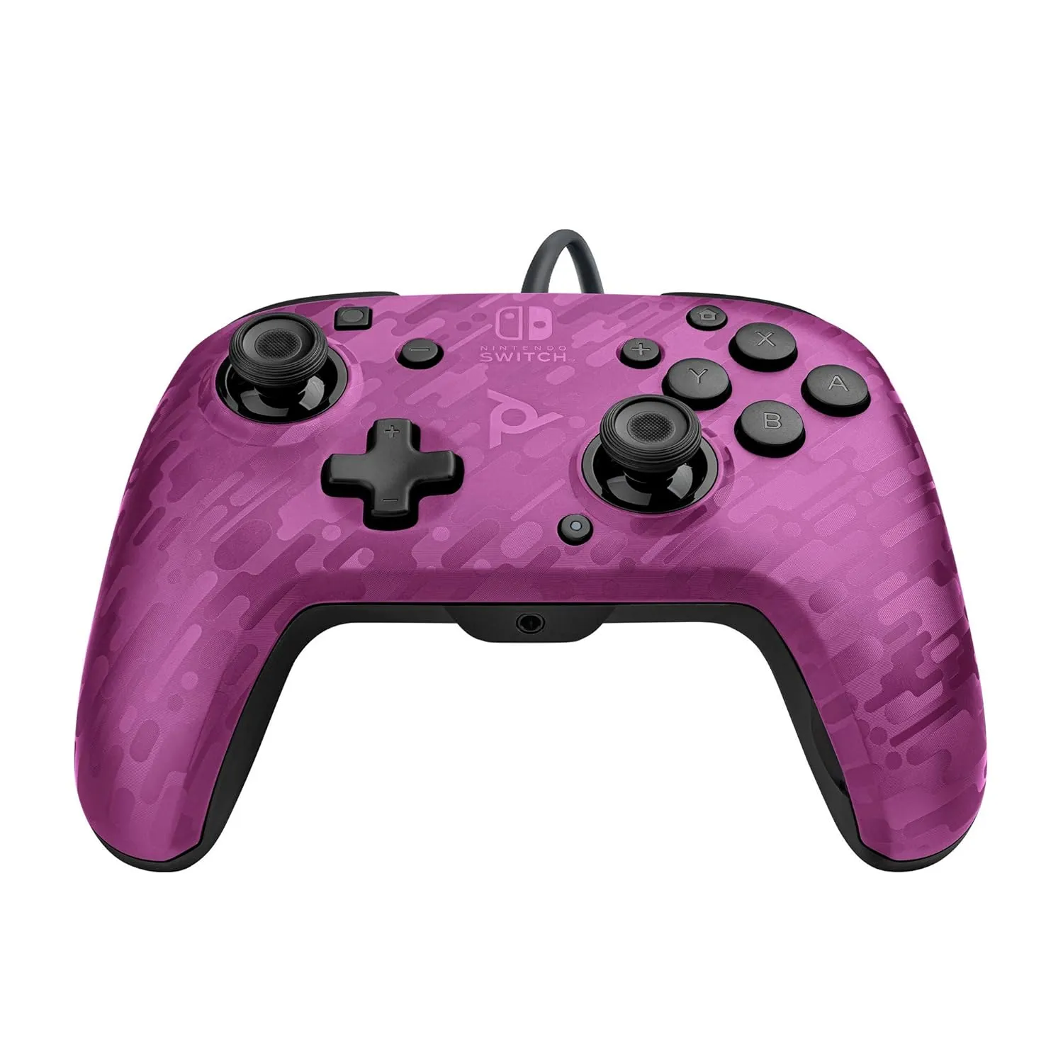 PDP Gaming Faceoff Deluxe  Wired Switch Pro Controller - Officially Licensed by Nintendo - Customizable buttons, sticks, triggers, and paddles - Ergonomic Controllers - Purple Camo / Camouflage