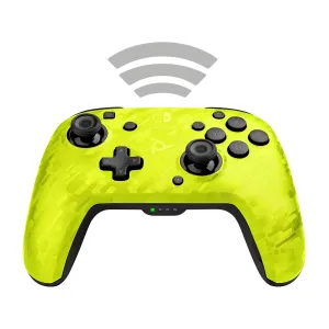 PDP Gaming Faceoff Deluxe Wireless Switch Pro Controller - Yellow Camo / Camouflage - Officially Licensed by Nintendo - Customizable buttons, sticks, triggers, and paddles - Motion Sensing Controllers