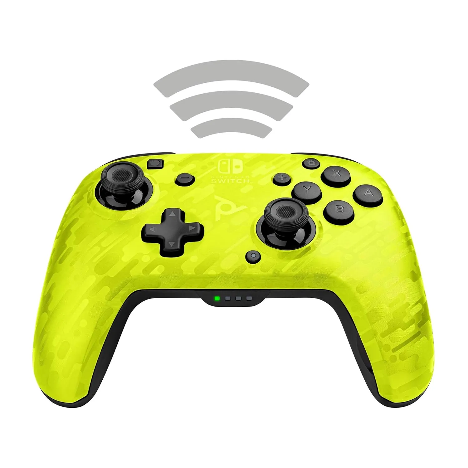 PDP Gaming Faceoff Deluxe Wireless Switch Pro Controller - Yellow Camo / Camouflage - Officially Licensed by Nintendo - Customizable buttons, sticks, triggers, and paddles - Motion Sensing Controllers