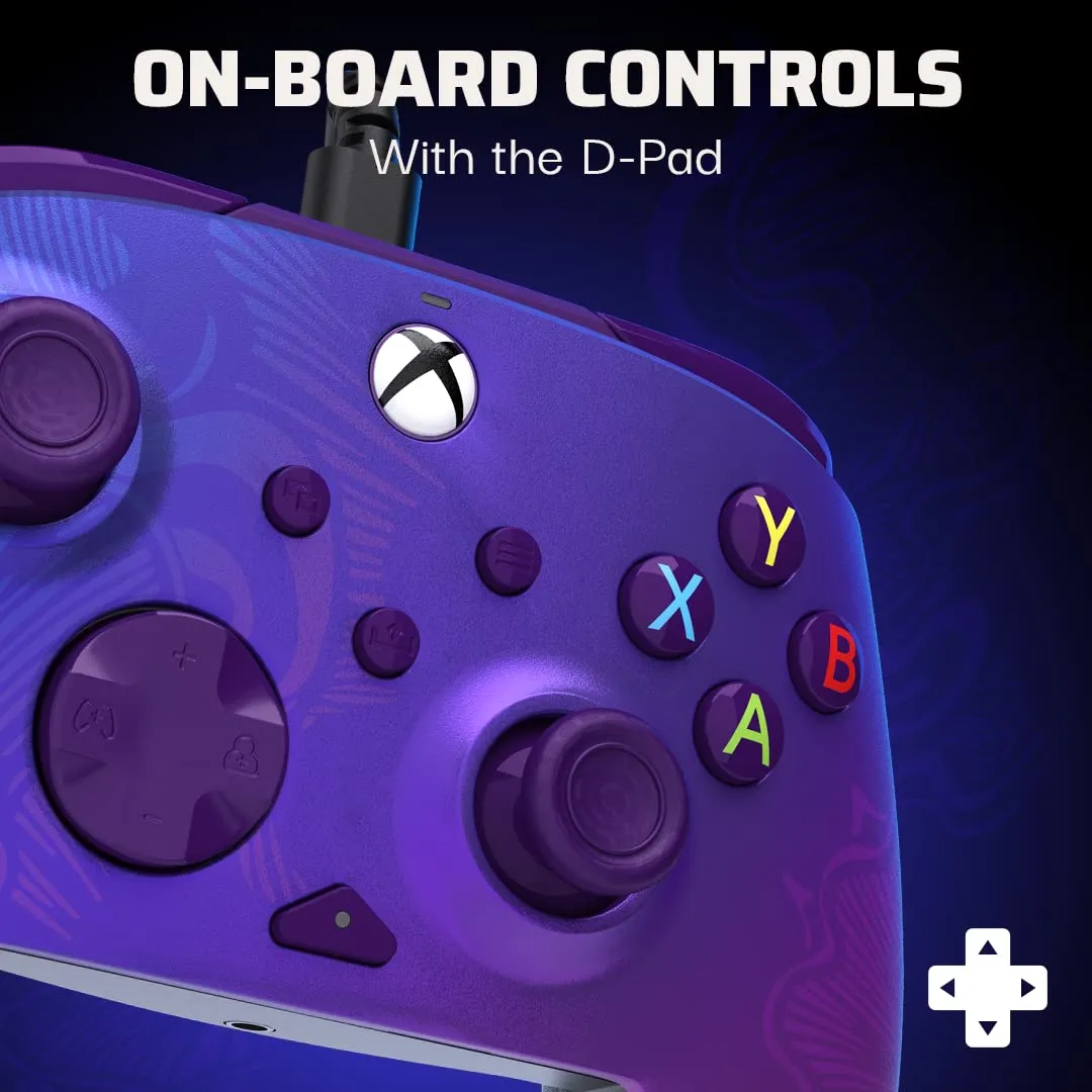 PDP Gaming REMATCH Enhanced Wired Gaming Controller: Licensed Gamepad for Xbox Series X|S, Xbox One, Windows PC, Mappable Back Buttons, Customizable Triggers, Audio Control, Companion App: Purple Fade