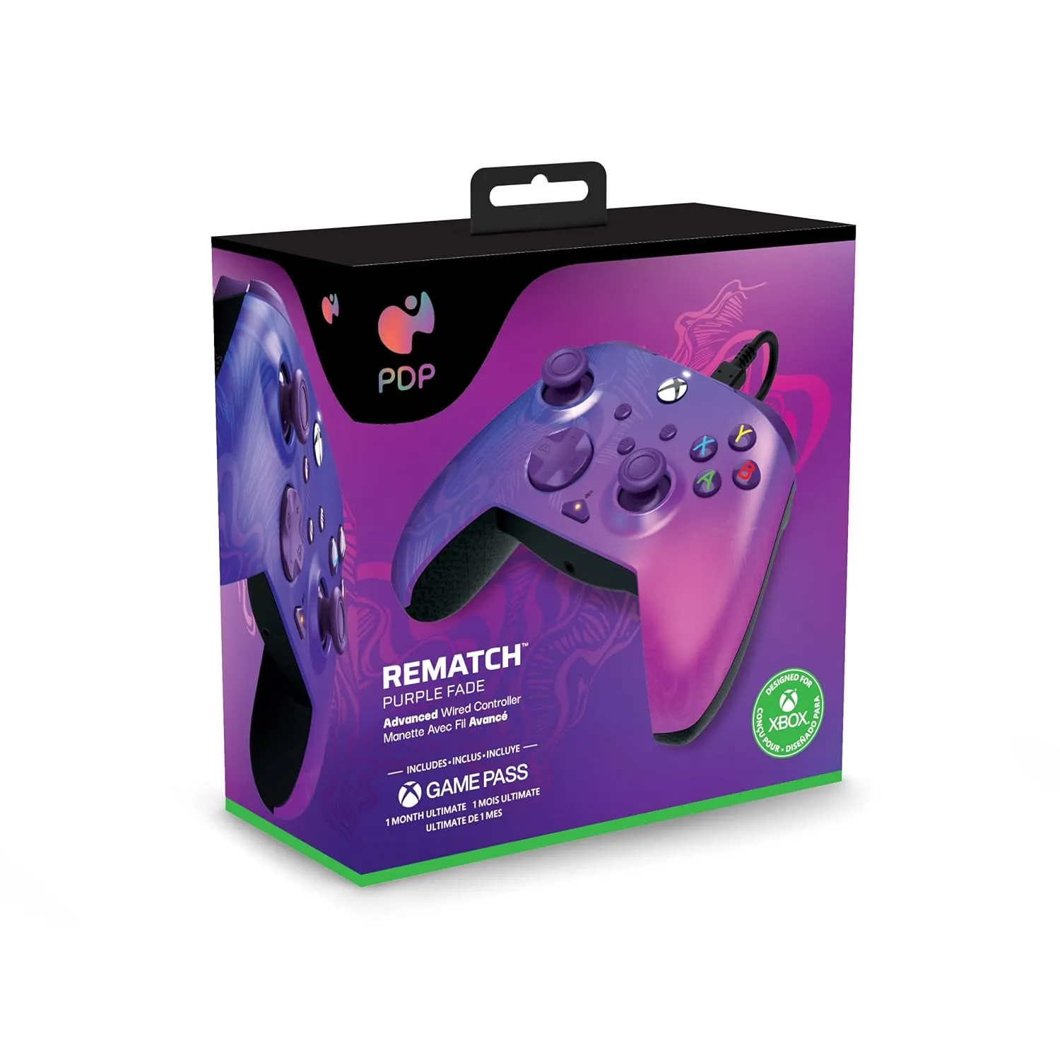 PDP Gaming REMATCH Enhanced Wired Gaming Controller: Licensed Gamepad for Xbox Series X|S, Xbox One, Windows PC, Mappable Back Buttons, Customizable Triggers, Audio Control, Companion App: Purple Fade