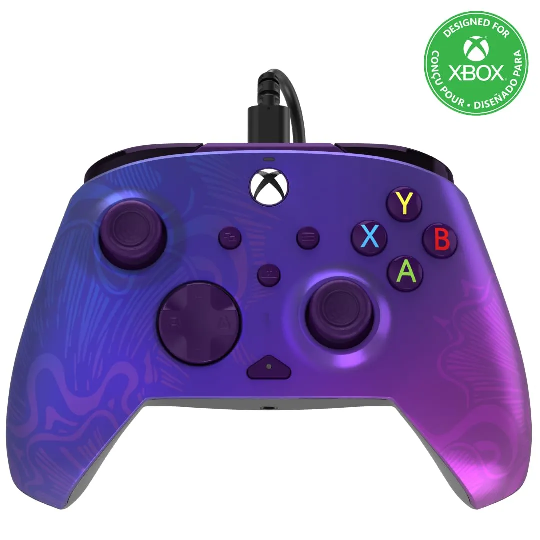 PDP Gaming REMATCH Enhanced Wired Gaming Controller: Licensed Gamepad for Xbox Series X|S, Xbox One, Windows PC, Mappable Back Buttons, Customizable Triggers, Audio Control, Companion App: Purple Fade