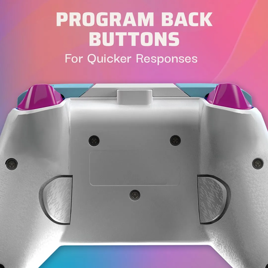 PDP Gaming REMATCH Enhanced Wired Gaming Controller: Licensed Xbox Series X|S Gamepad, Xbox One, Windows PC, Mappable Back Buttons, Customizable, Audio Control, Companion App: Pink Australian Opal