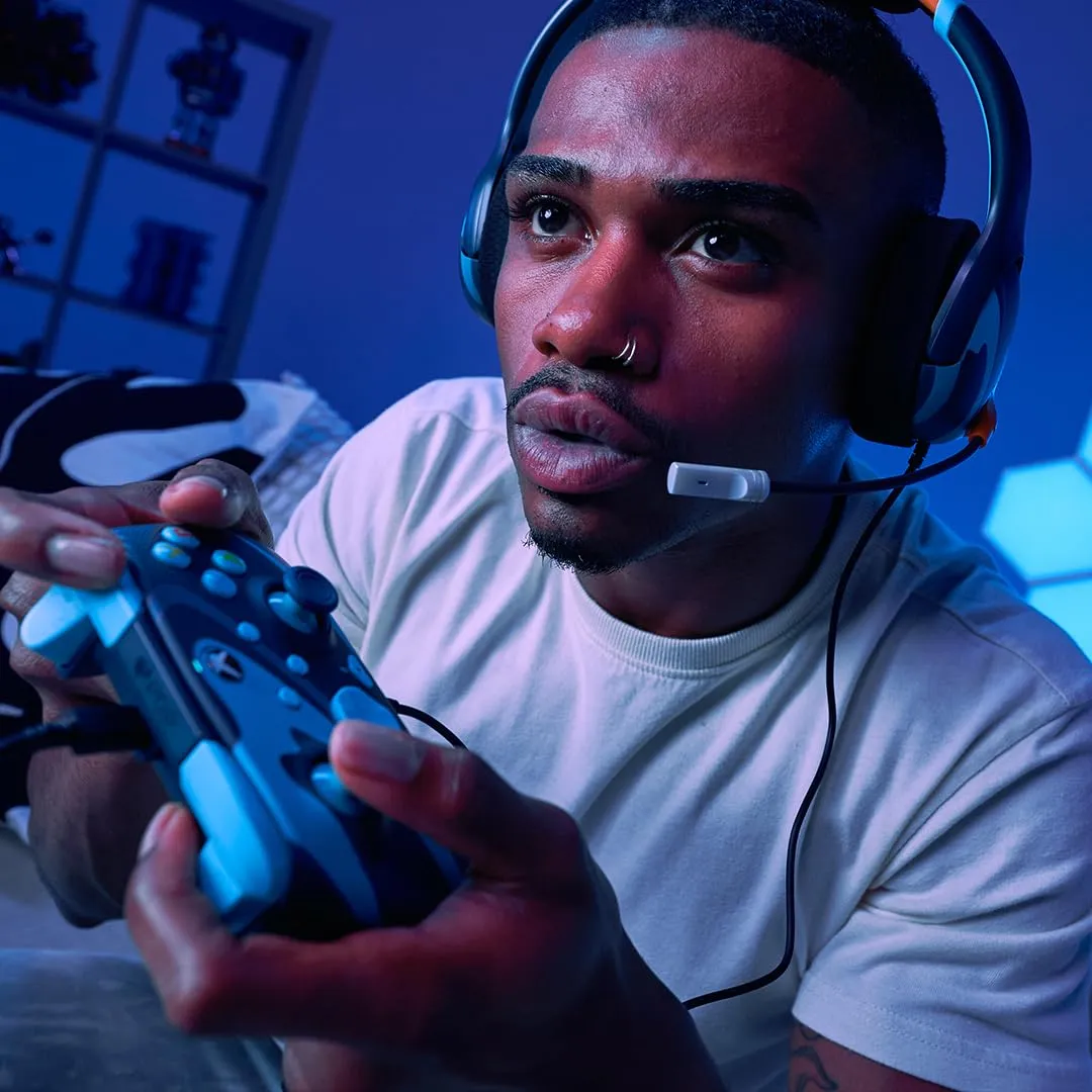PDP Gaming REMATCH GLOW Enhanced Wired Controller: Licensed Xbox Series X|S Gamepad, Xbox One, Windows PC, Mappable Back Buttons, Audio Controls, Customizable Companion App: Blue Tide Glow in the Dark