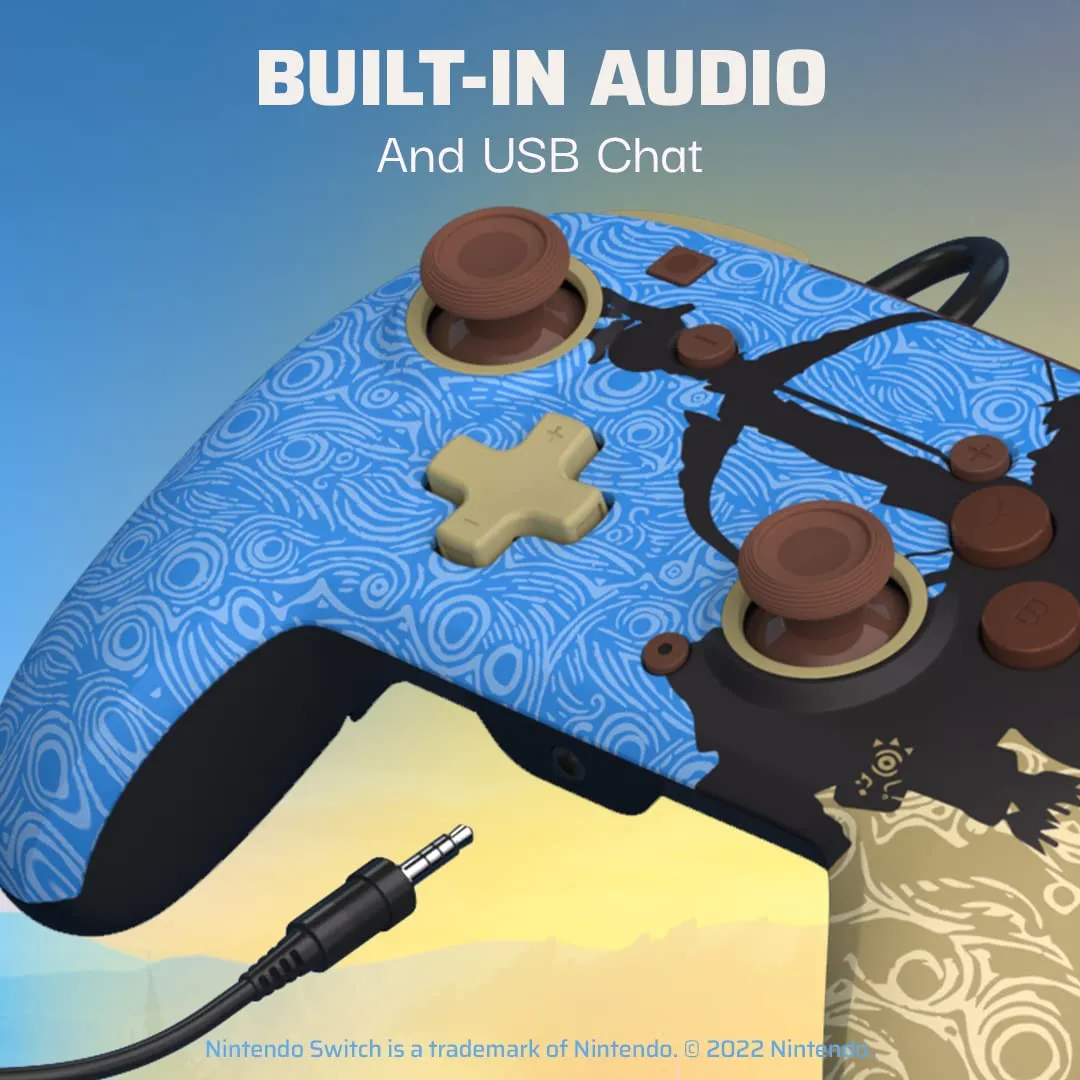 PDP REMATCH Enhanced Wired Power Nintendo Switch Pro Controller, Officially Licensed Switch Lite/OLED Compatible Gamepad, Customizable Programmable Buttons, Legend of Zelda BoTW Ancient Arrow