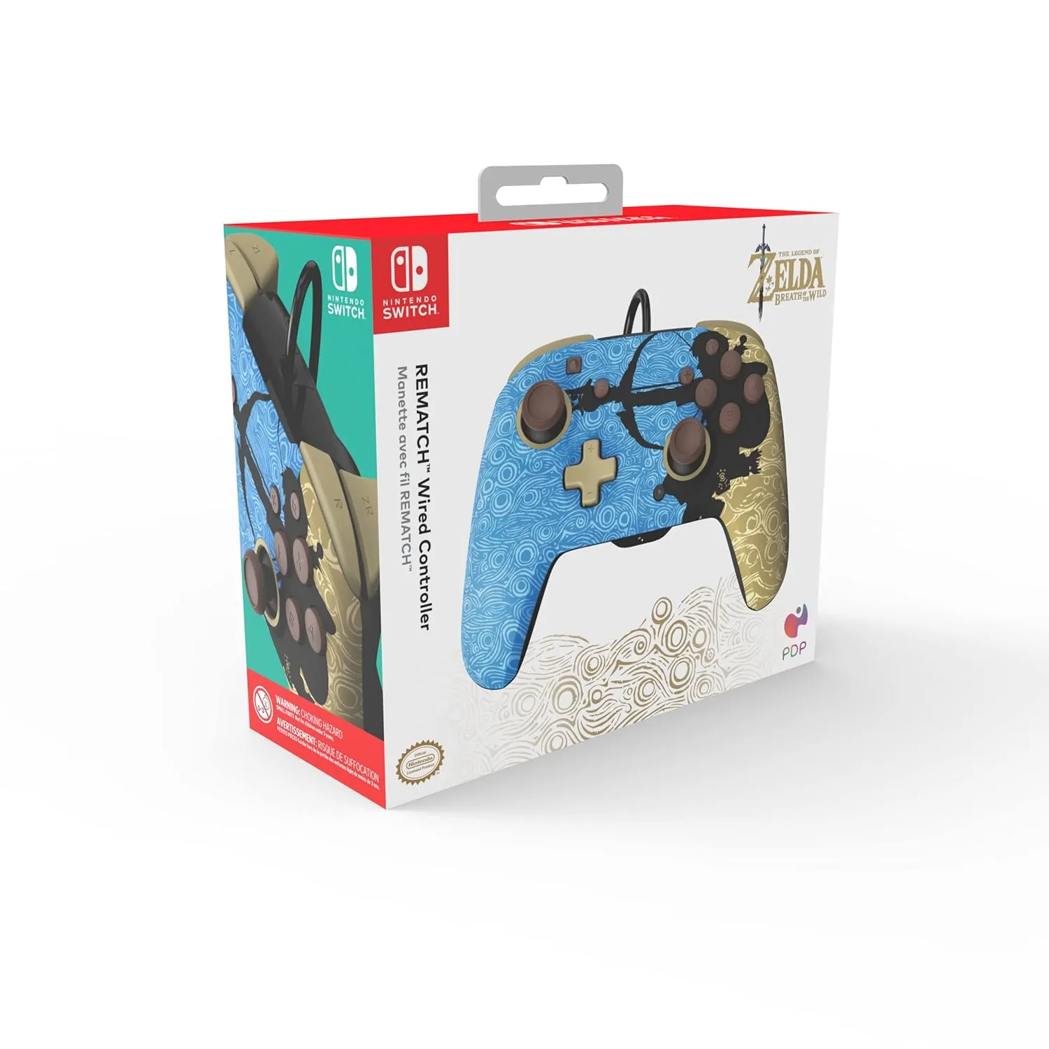 PDP REMATCH Enhanced Wired Power Nintendo Switch Pro Controller, Officially Licensed Switch Lite/OLED Compatible Gamepad, Customizable Programmable Buttons, Legend of Zelda BoTW Ancient Arrow