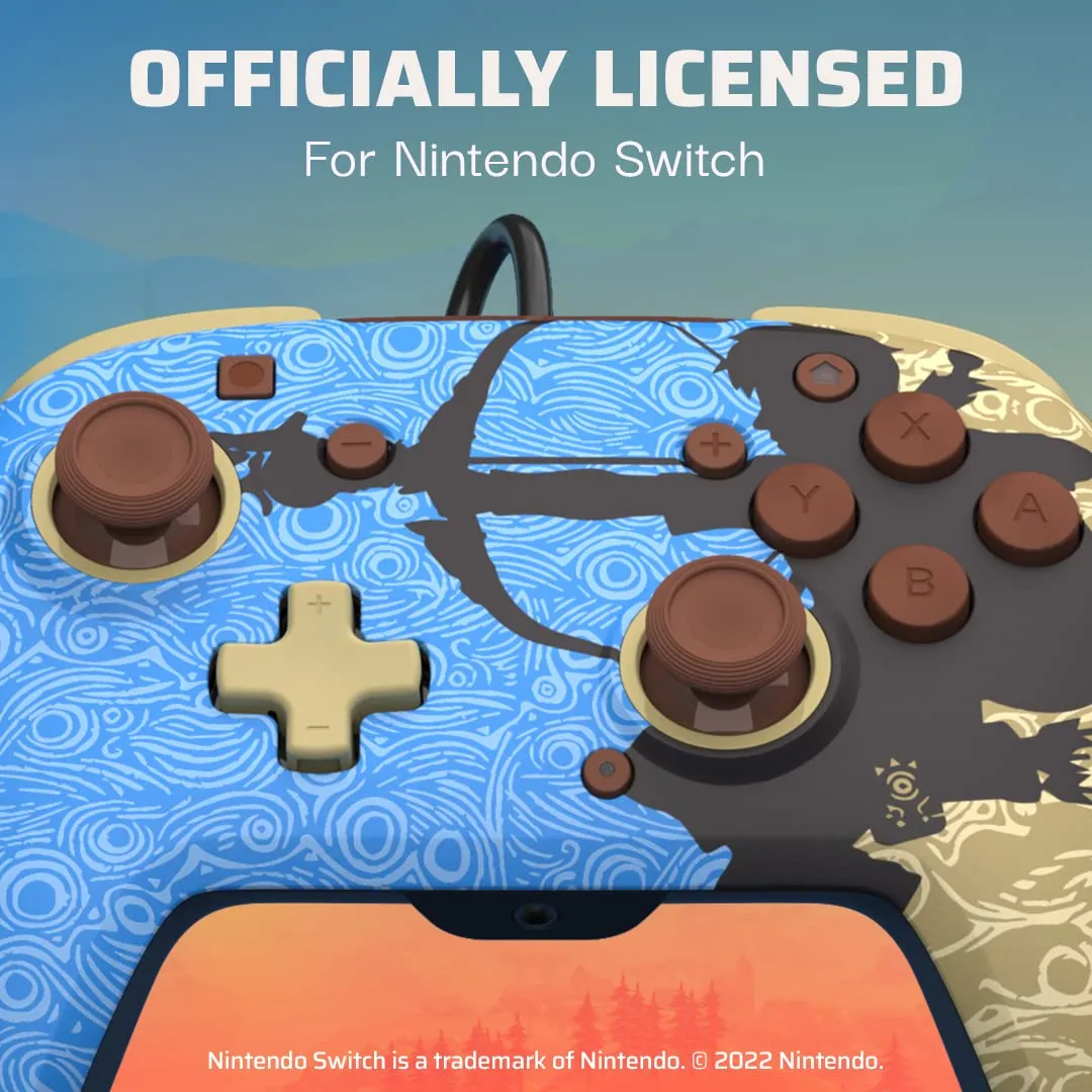 PDP REMATCH Enhanced Wired Power Nintendo Switch Pro Controller, Officially Licensed Switch Lite/OLED Compatible Gamepad, Customizable Programmable Buttons, Legend of Zelda BoTW Ancient Arrow