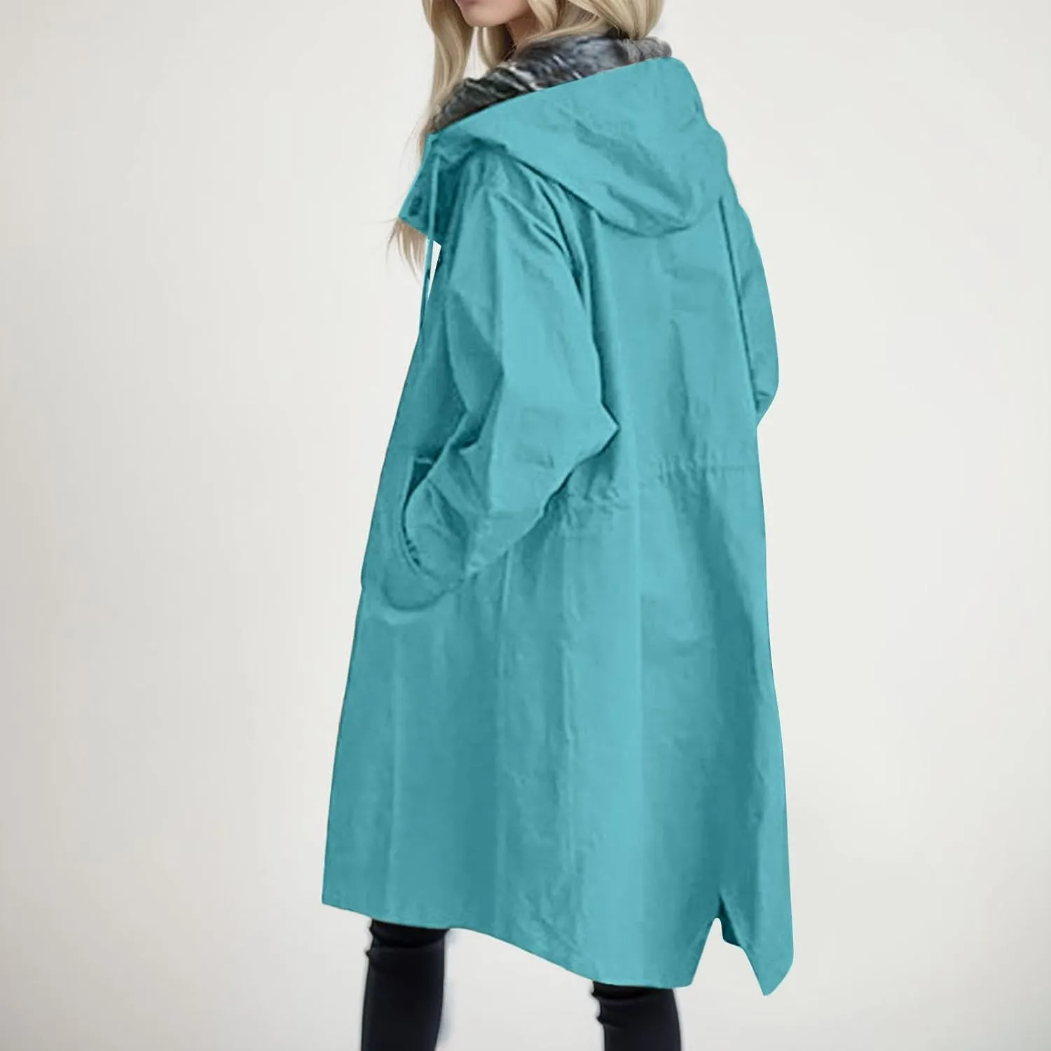 PeQAQ Women's Trench Coat Long Double-Breasted Fall Fashion Windbreaker Jackets 2023 Classic Lapel Slim Overcoat Outerwear