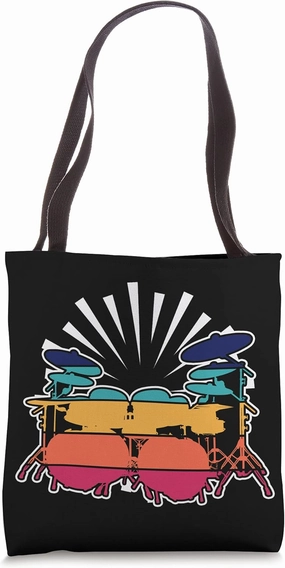 Percussion Drums Player Drum Set Drummer Music Retro Drums Tote Bag