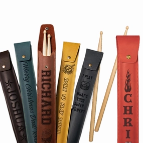 Personalized Drumstick Case Custom Engraved Designed Leather Drumstick Pouch Portable Drumstick Organizer Customized Music Gift For Drummers Ideal For All Your Music Loving Friends