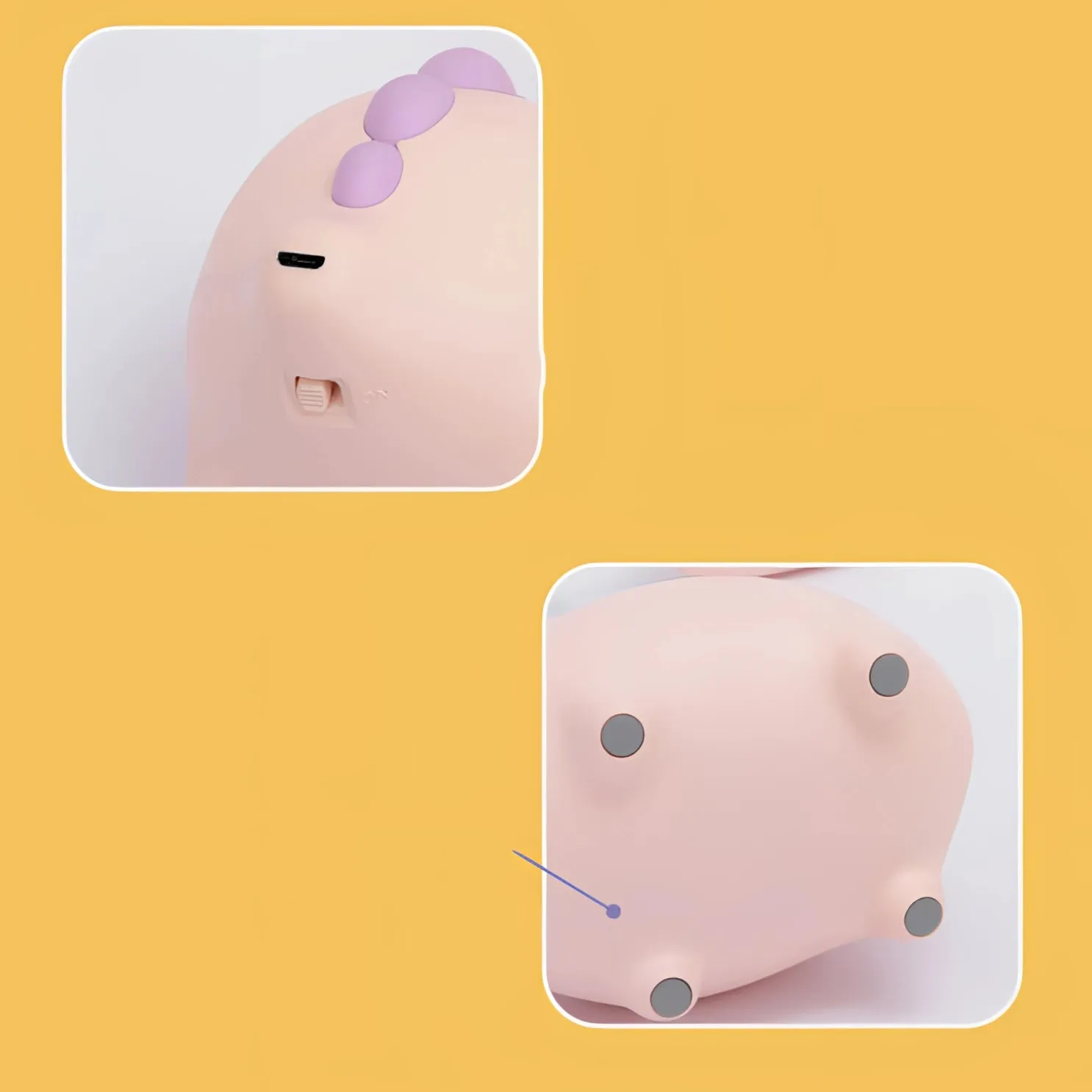 Pig-Shaped LED Lamp: Flexible, USB Rechargeable, Cute Night Light
