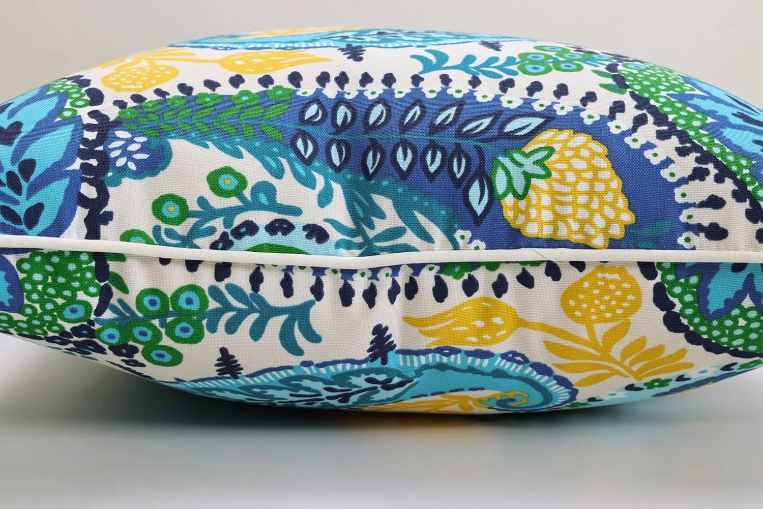 Pillow Perfect Paisley Indoor/Outdoor Accent Throw Pillow, Plush Fill, Weather, and Fade Resistant, Lumbar - 11.5" x 18.5" , Blue/Green Amalia, 2 Count