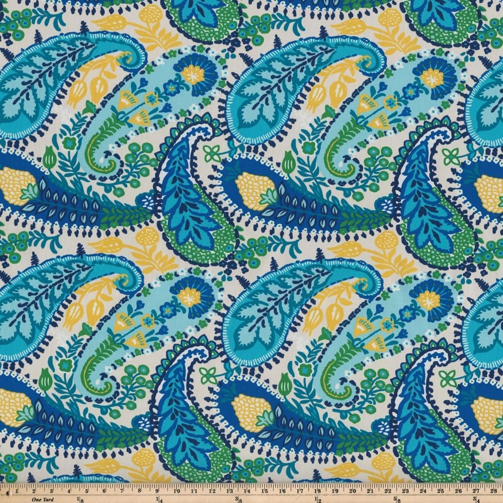 Pillow Perfect Paisley Indoor/Outdoor Accent Throw Pillow, Plush Fill, Weather, and Fade Resistant, Lumbar - 11.5" x 18.5" , Blue/Green Amalia, 2 Count