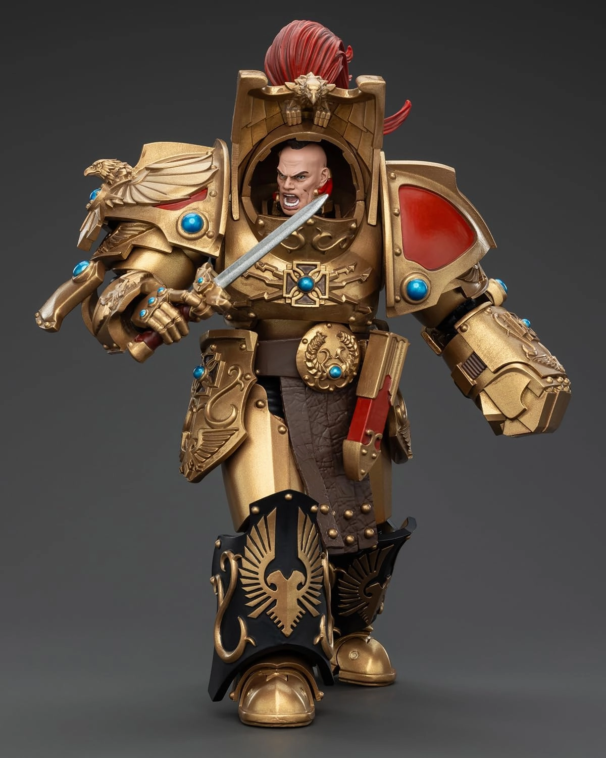 Pipigirl JoyToy Warhammer 40K Genuine License 1:18 Action Figure, Legio Custodes Aquilon Terminator Squad Aquilon with Twin-Linked Adrathic Destructor, 5.35in Action Figures