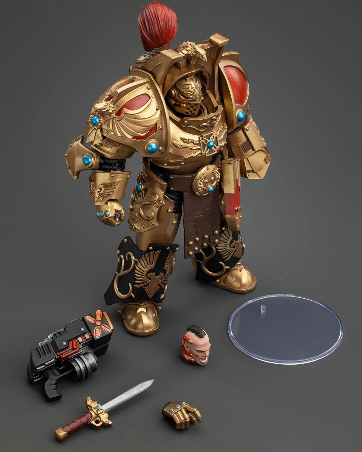 Pipigirl JoyToy Warhammer 40K Genuine License 1:18 Action Figure, Legio Custodes Aquilon Terminator Squad Aquilon with Twin-Linked Adrathic Destructor, 5.35in Action Figures