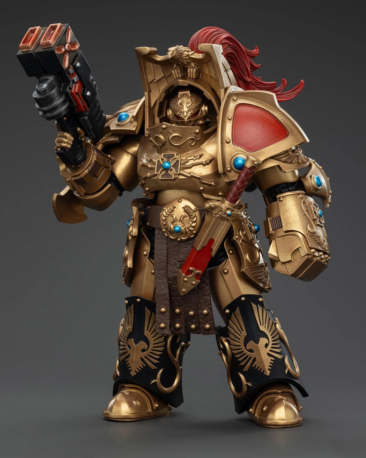 Pipigirl JoyToy Warhammer 40K Genuine License 1:18 Action Figure, Legio Custodes Aquilon Terminator Squad Aquilon with Twin-Linked Adrathic Destructor, 5.35in Action Figures