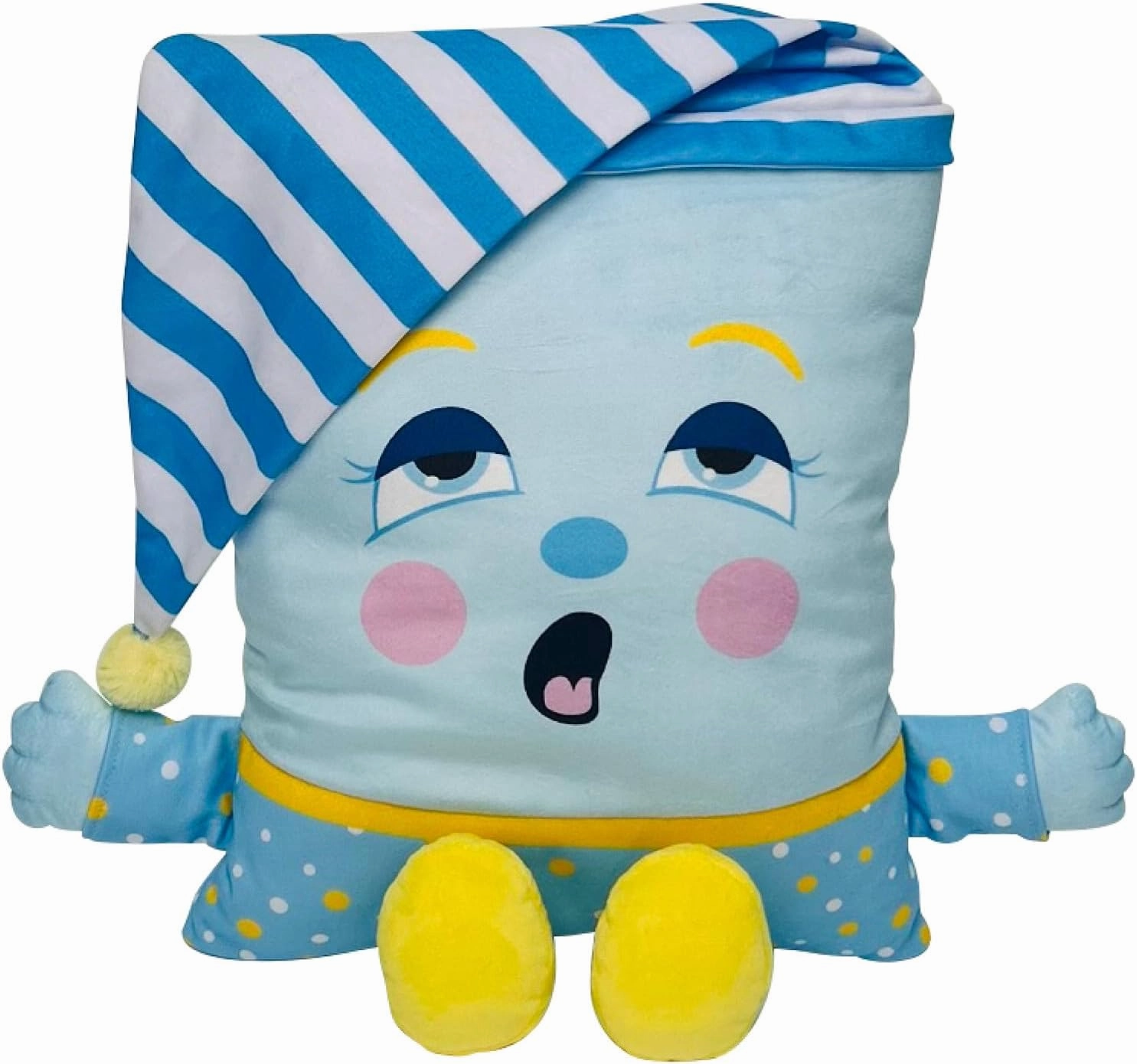 PJ Sandman Plush - 2-in-1 Toy & Pillow, 80's Nostalgic Plush Pal Reimagined, Soft Stuffed Rectangular Character, Cozy Nap & Play Design