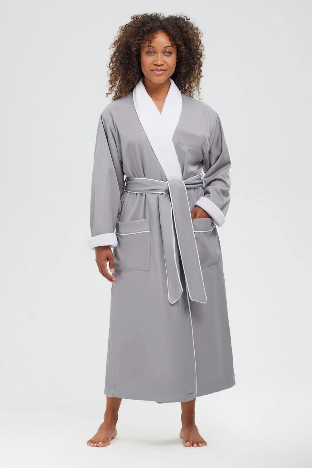 Plush Lined Microfiber Bath Robe for Women or Men - Super Soft, Durable Luxury Spa, Resort & Hotel Bathrobe, Generously Sized