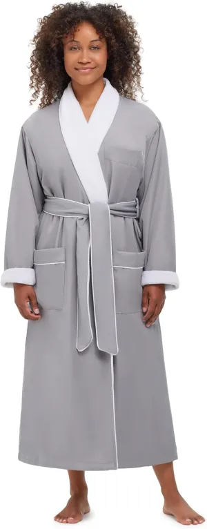 Plush Lined Microfiber Bath Robe for Women or Men - Super Soft, Durable Luxury Spa, Resort & Hotel Bathrobe, Generously Sized