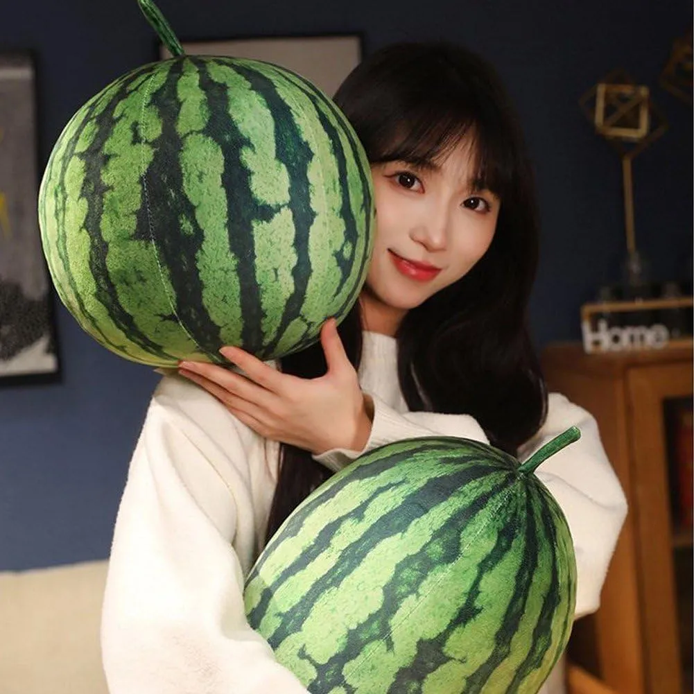 Plush Watermelon Pillow Fruit Shaped Pillows Watermelon Shaped Throw Pillow Cute Stuffed Fruit Cushion Hug Toy Decorative Pillow Home Decor