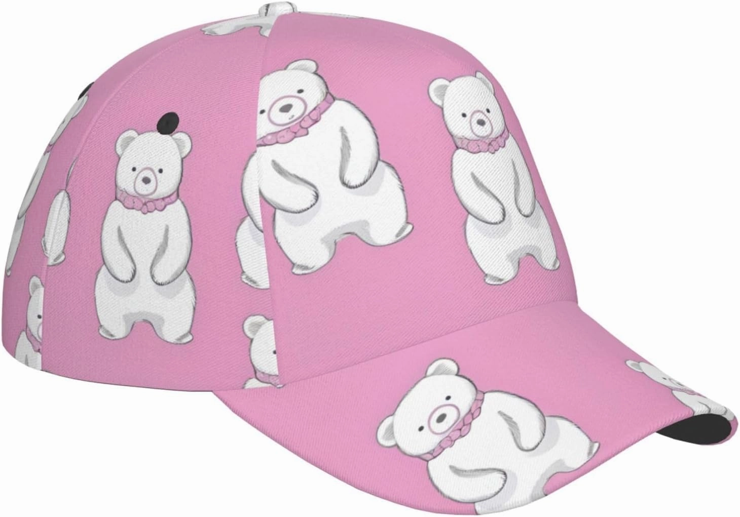 Polar Bear Red Printing Stylish Baseball Cap Adjustable Size for Running Workouts and Outdoor Activities All Seasons