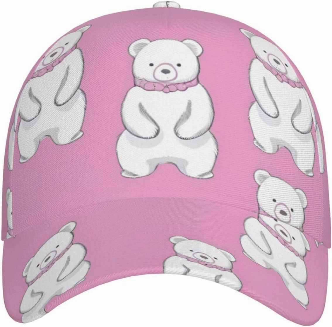 Polar Bear Red Printing Stylish Baseball Cap Adjustable Size for Running Workouts and Outdoor Activities All Seasons