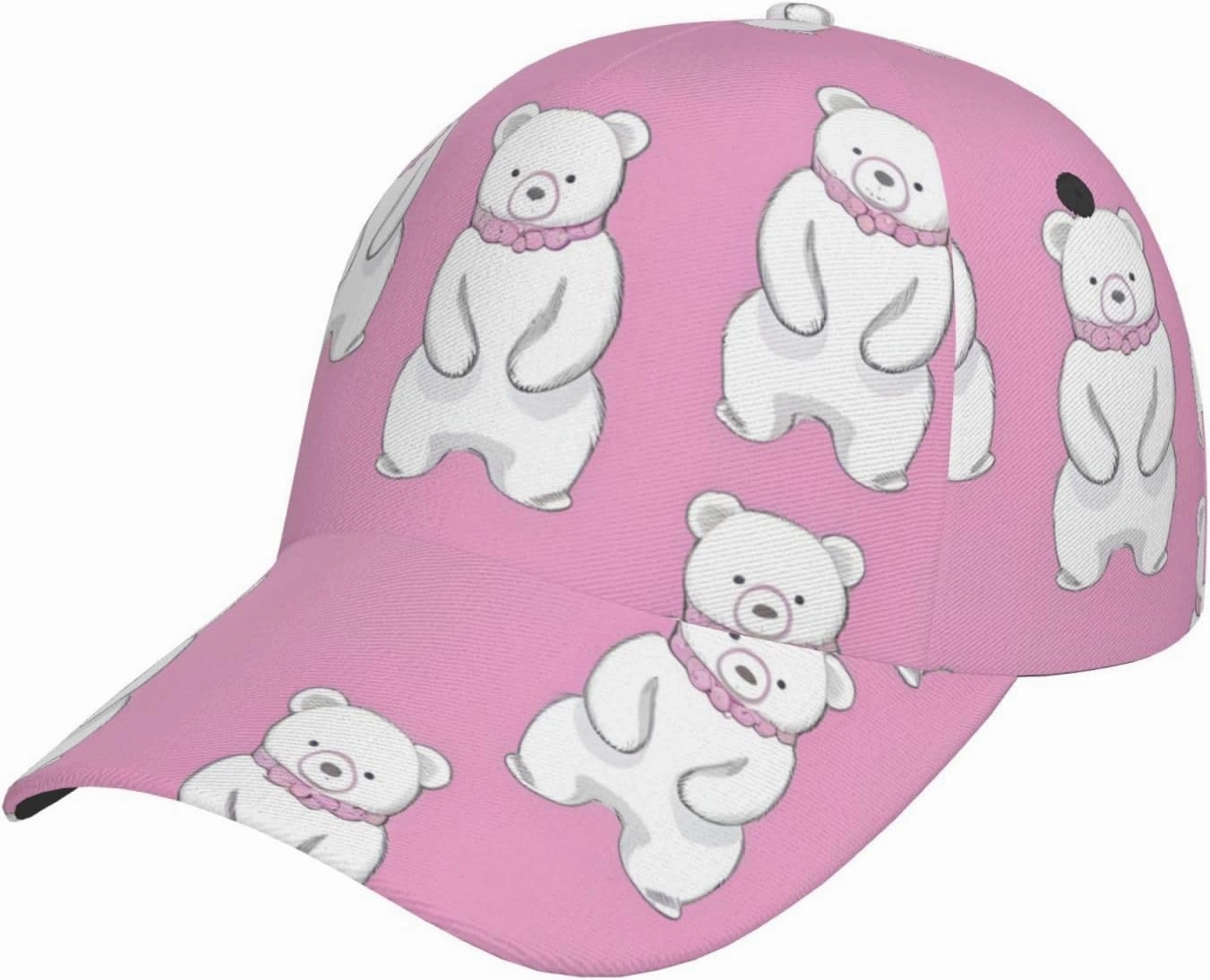 Polar Bear Red Printing Stylish Baseball Cap Adjustable Size for Running Workouts and Outdoor Activities All Seasons