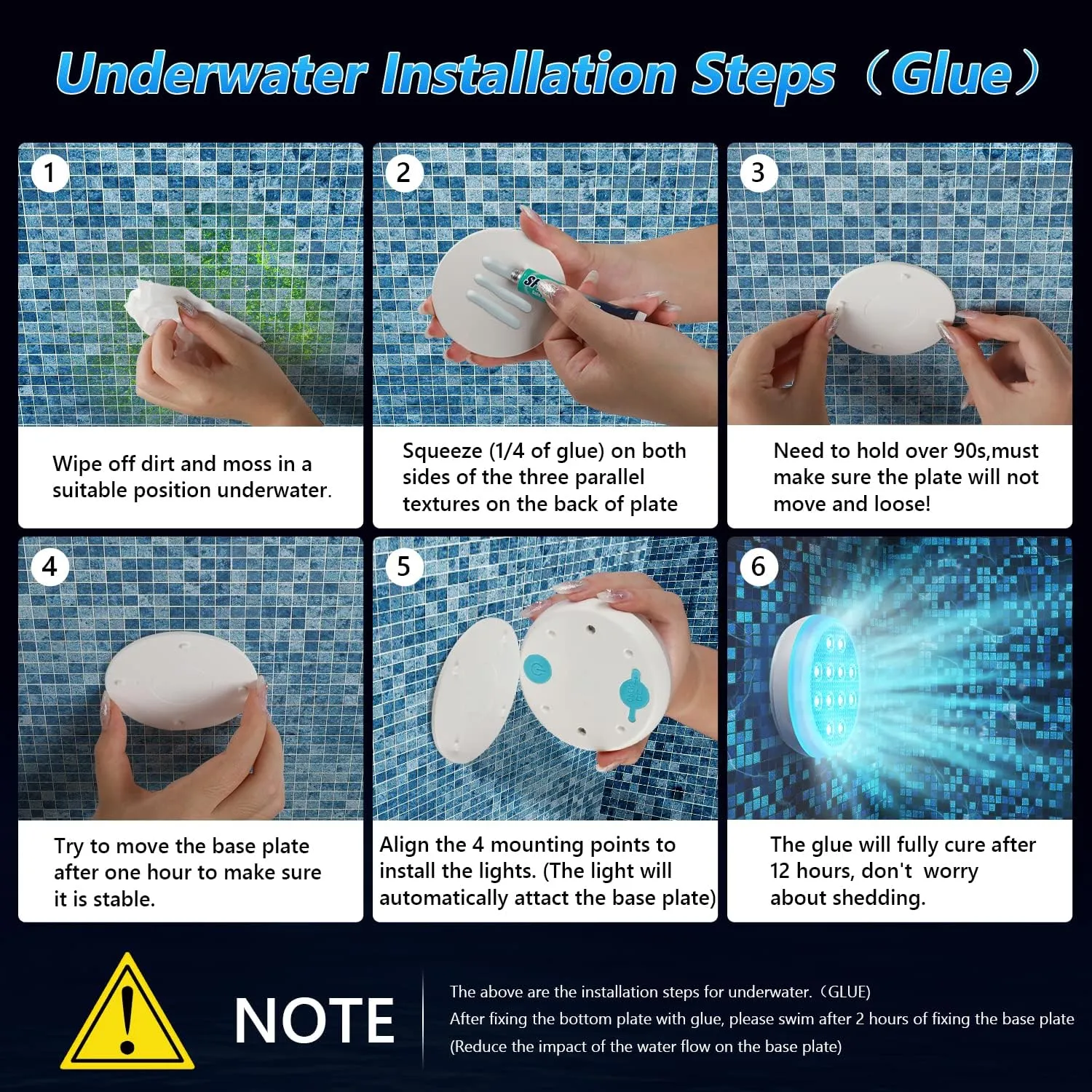 Pool Lights, Rechargeable Submersible LED Lights, IP68 Waterproof Underwater Lights,16 Color Changing Floating Lights with Remote, Magnets, Suction Cups for Bathtub,Pond,Party-8 Pack