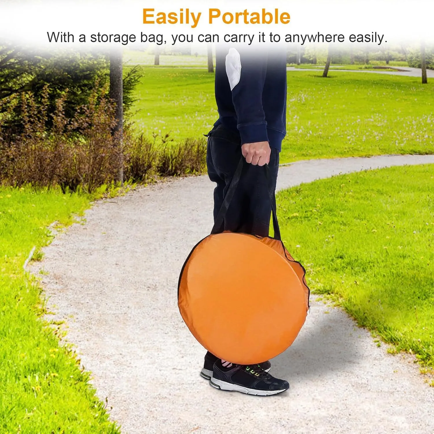 Pop Up Beach Tent, Anti UV Automatic Sun Shelter Umbrella, Portable Sun Shade Shelter for 2-3 People, Outdoor Instant Pop Up Beach Shade Tent with Carrying Bag, Orange