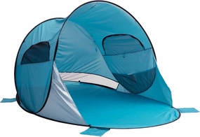 Pop Up Beach Tent - Fits 2-3 People - Sun Shelter with UV Protection and Ventilation - Water and Wind Resistant Camping Canopy by Wakeman (Blue)
