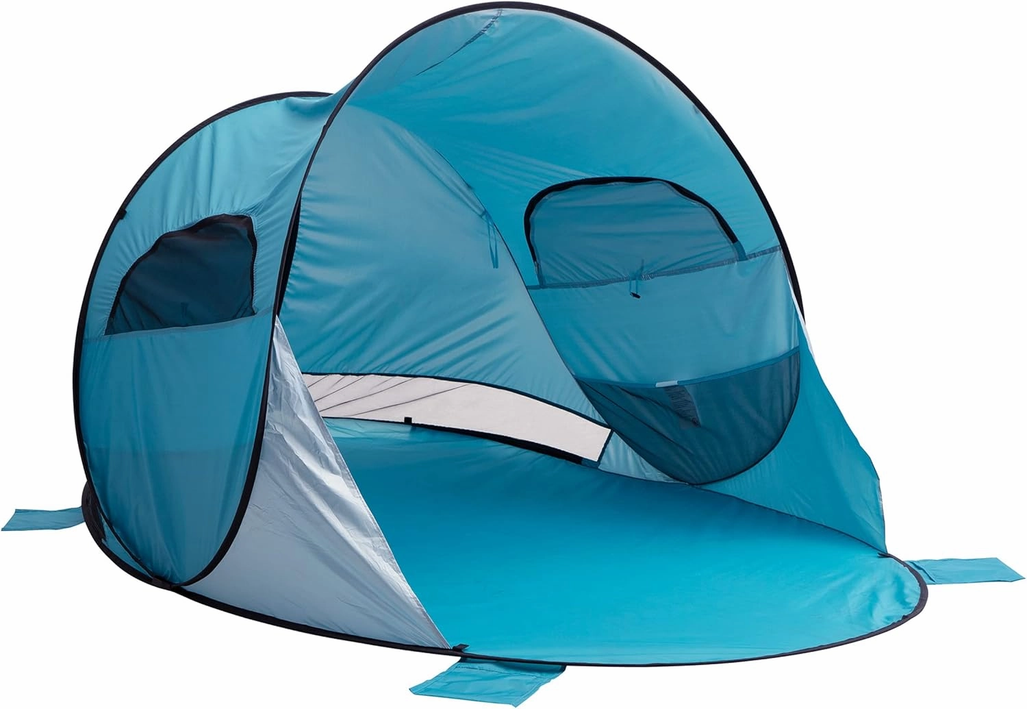 Pop Up Beach Tent - Fits 2-3 People - Sun Shelter with UV Protection and Ventilation - Water and Wind Resistant Camping Canopy by Wakeman (Blue)