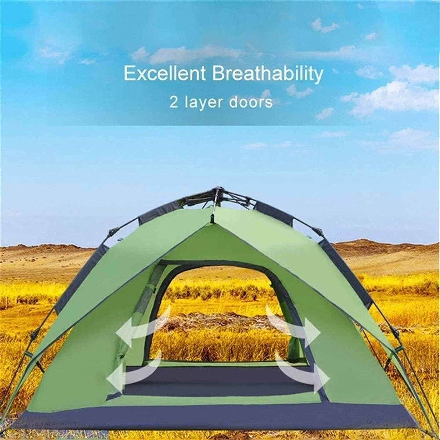 Pop Up Tent Family Camping Tent 4 Person Tent Portable Instant Tent Automatic Tent Windproof Easy to Set Up, Outdoor, Hiking and Mountain Trips