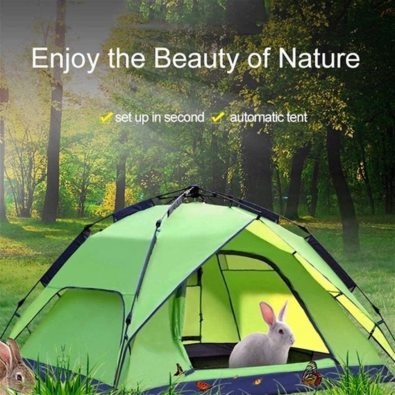 Pop Up Tent Family Camping Tent 4 Person Tent Portable Instant Tent Automatic Tent Windproof Easy to Set Up, Outdoor, Hiking and Mountain Trips