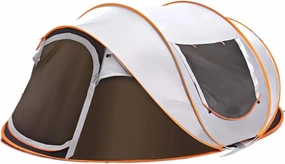 Pop Up Tents 3 4 Person Family Outdoor Automatic Camping Tent Instant Setup Tent 4 Season Windproof Waterproof Dampproof Portable Pop up Tent Adult Pop Up Tent(Coffee,Large)
