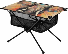 Portable Camping Table Colorful Elephant Outdoor Foldable Camp Tables for Outside, Camping, Hiking, Tailgating