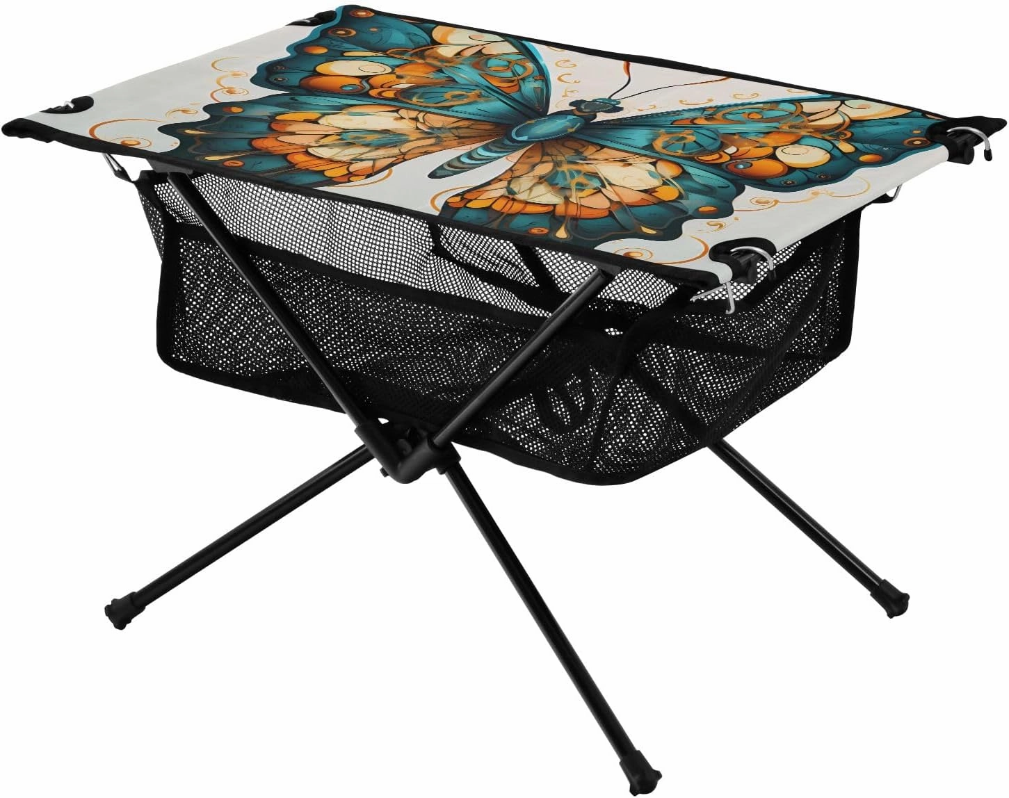 Portable Camping Table Fantasy Cartoon Butterfly Outdoor Foldable Camp Tables for Outside, Camping, Hiking, Tailgating