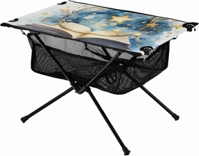 Portable Camping Table Magical Books with Stars Outdoor Foldable Camp Tables for Outside, Camping, Hiking, Tailgating