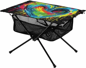 Portable Camping Table Multicolor Valentine Heart Outdoor Foldable Camp Tables for Outside, Camping, Hiking, Tailgating