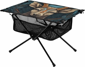Portable Camping Table Tribe Style Elk Outdoor Foldable Camp Tables for Outside, Camping, Hiking, Tailgating