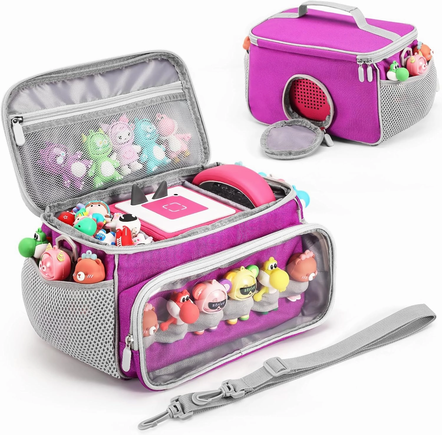 Portable Carrying Case Compatible with Toniebox Starter Set and Tonies Figurines, Storage Musical Toy Carrying Bag for Toniebox Accessories (Purple)