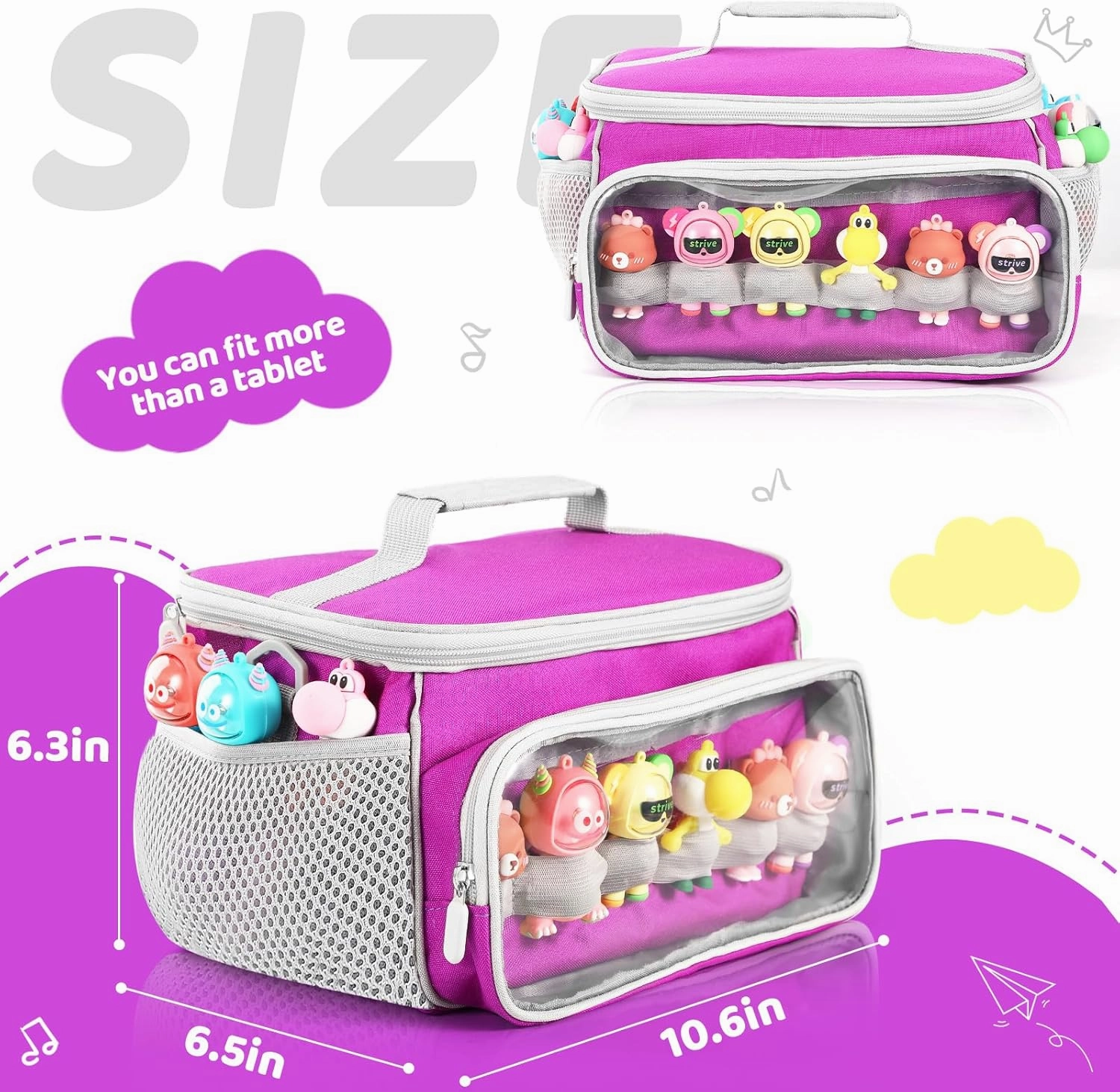 Portable Carrying Case Compatible with Toniebox Starter Set and Tonies Figurines, Storage Musical Toy Carrying Bag for Toniebox Accessories (Purple)