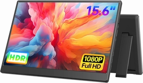 Portable Monitor 15.6-inch FHD 1080P Ultra-Slim Travel External Monitor HDR IPS Gaming Display with Kickstand &Speakers USB-C HDMI Plug&Play，for Laptop PC Phone PS4/5 Xbox Switch